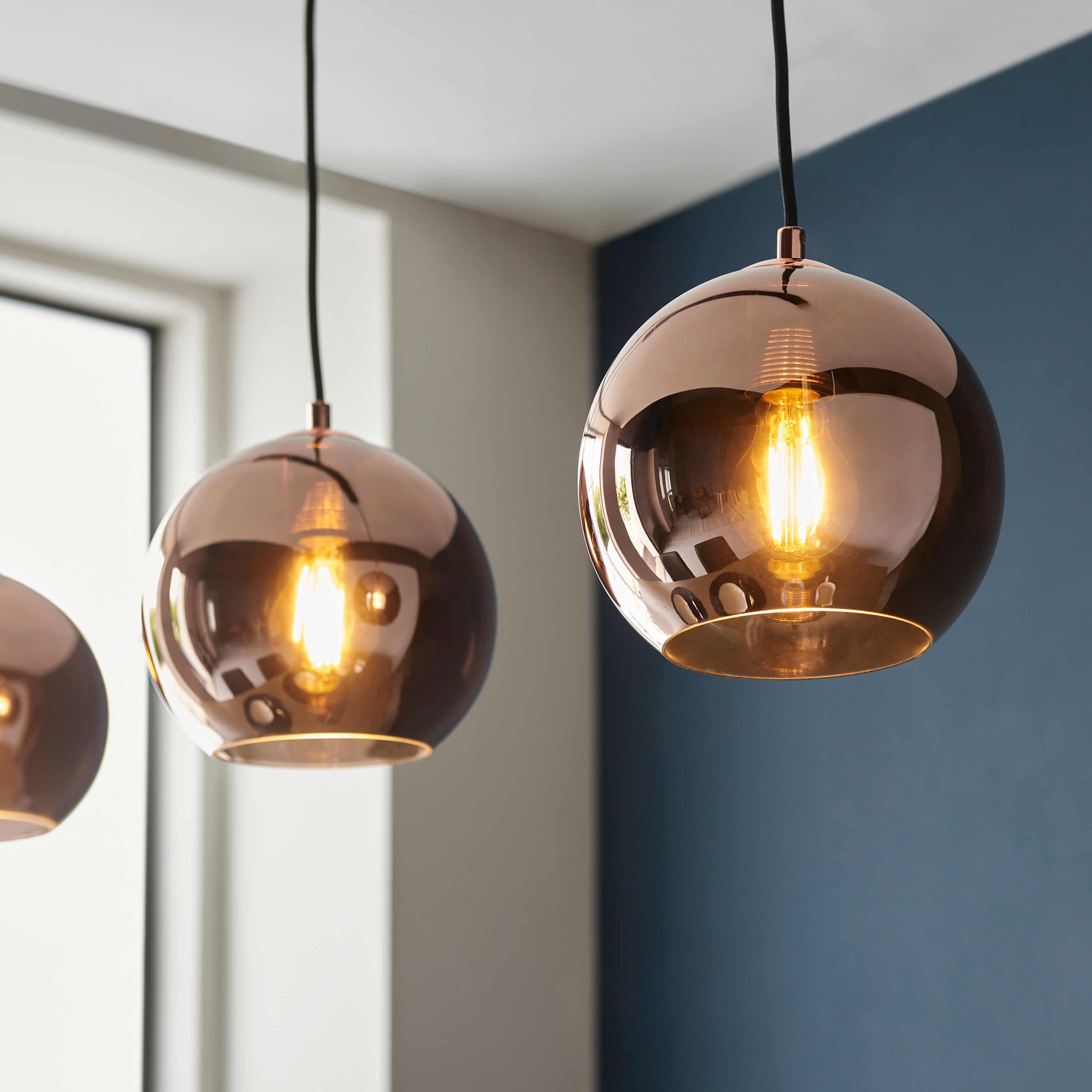 Belver Copper Dome Pendant Light Strip